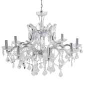 Candelabru sticla transparenta metal argintiu Ø 80x60 cm E14