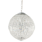 Lustra metal argintiu sticla transparenta 40x48/170 cm