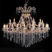 Candelabru sticla transparenta, fier auriu Ø 165x150 cm