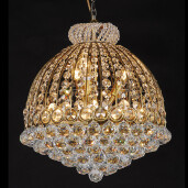 Lustra metal aurie sticla transparenta 48x55/180 cm