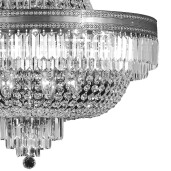 Candelabru metal argintiu sticla transparenta 80x105/220 cm