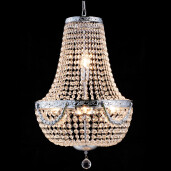Candelabru metal argintiu sticla transparenta 40x64/184 cm