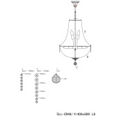 Candelabru metal argintiu sticla transparenta 40x64/184 cm