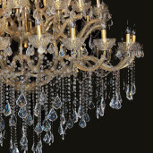 Candelabru metal auriu sticla transparenta 170x200/270 cm
