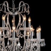 Candelabru metal argintiu sticla transparenta 71x80 cm