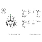 Candelabru metal argintiu sticla transparenta 71x80 cm