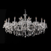 Candelabru metal argintiu sticla transparenta 120x64 cm