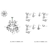 Candelabru metal argintiu sticla 71x80 cm 