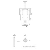 Candelabru sticla transparenta, fier argintiu  Ø 47x74 cm E14/max 11x40W