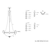 Candelabru metal argintiu sticla transparenta 50x113 cm