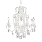 Candelabru metal alb sticla transparenta 70x70 cm