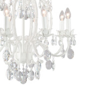 Candelabru metal alb sticla transparenta 70x70 cm