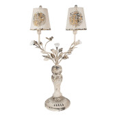 Veioza fier bej maro vintage 39x21x74 cm E14