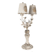 Veioza fier bej maro vintage 39x21x74 cm E14