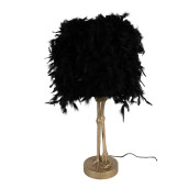 Veioza Strut polirasina aurie pene negre 30x30x69 cm