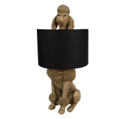 Veioza Catelus polirasina aurie bumbac negru 30x28x57 cm
