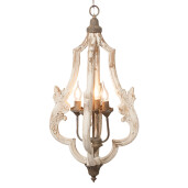 Lustra fier maro lemn alb antichizat 40x79 cm