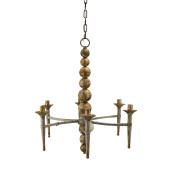 Candelabru fier lemn bej auriu 69x61x79 cm