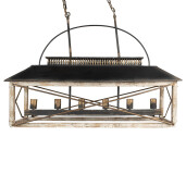 Lustra fier negru lemn maro 99x30x70 cm