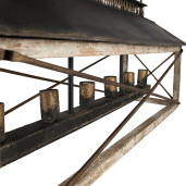 Lustra fier negru lemn maro 99x30x70 cm