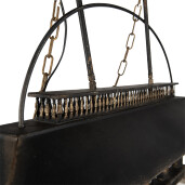 Lustra fier negru lemn maro 99x30x70 cm