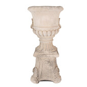 Ghiveci flori ceramica bej 33x33x69 cm