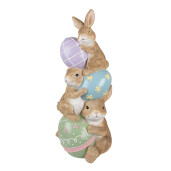 Figurina Iepurasi Paste ceramica multicolora 31x25x72 cm