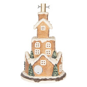 Suport brad Craciun ceramica multicolora Casuta Turta Dulce Ø 35x57 cm