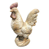 Figurina Gaina ceramica bej rosie 35x22x49 cm