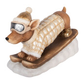 Figurina Catelus Craciun ceramica multicolora 50x23x29 cm