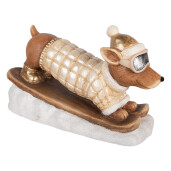 Figurina Catelus Craciun ceramica multicolora 50x23x29 cm