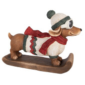 Figurina Catelus Craciun ceramica multicolora  51x17x37 cm