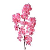 Set 3 crengute flori Piersic artificiale roz intens maro 20x10x106 cm