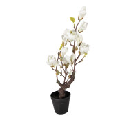 Magnolie alba artificiala in ghiveci 16x14x60 cm