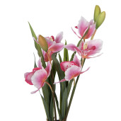 Flori artificiale roz verzi in ghiveci 14x14x55 cm