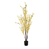 Floare artificiala galbena in ghiveci 20x20x125 cm