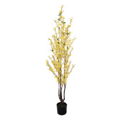 Floare artificiala galbena in ghiveci 20x20x125 cm