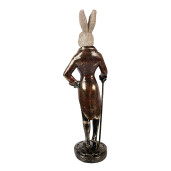 Figurina Iepuras polirasina multicolora 17x15x51 cm