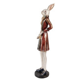 Figurina Iepuras polirasina multicolora 12x12x53 cm