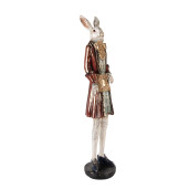 Figurina Iepuras polirasina multicolora 12x12x53 cm