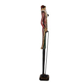 Figurina Mos Craciun polirasina multicolora 9x7x60 cm