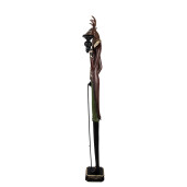 Figurina Ren cu sfesnic lumanare polirasina multicolora 26x19x160 cm