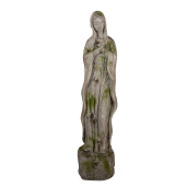 Figurina Fecioara Maria polirasina bej verde 15x15x67 cm