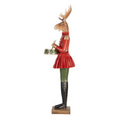 Figurina Ren Craciun polirasina multicolora 23x19x77 cm