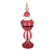 Figurina Mos Craciun polirasina multicolora cu leduri 19x16x57 cm
