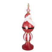 Figurina Mos Craciun polirasina multicolora cu leduri 19x16x57 cm