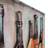 Tablou decorativ metal multicolor Wine 120x6x80 cm