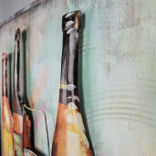Tablou decorativ metal multicolor Wine 120x6x80 cm