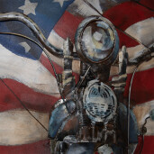 Tablou Motocicleta metal multicolor 80x6x120 cm