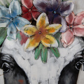 Tablou Vacuta metal multicolor 80x5x80 cm